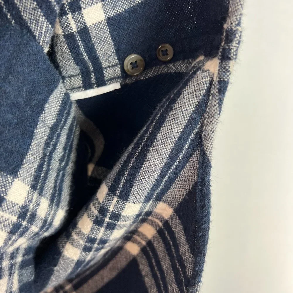 J. Crew Blue Plaid Flannel Buttondown Shirt w/ Elbow Patches Size Small S A964 - Picture 7 of 12